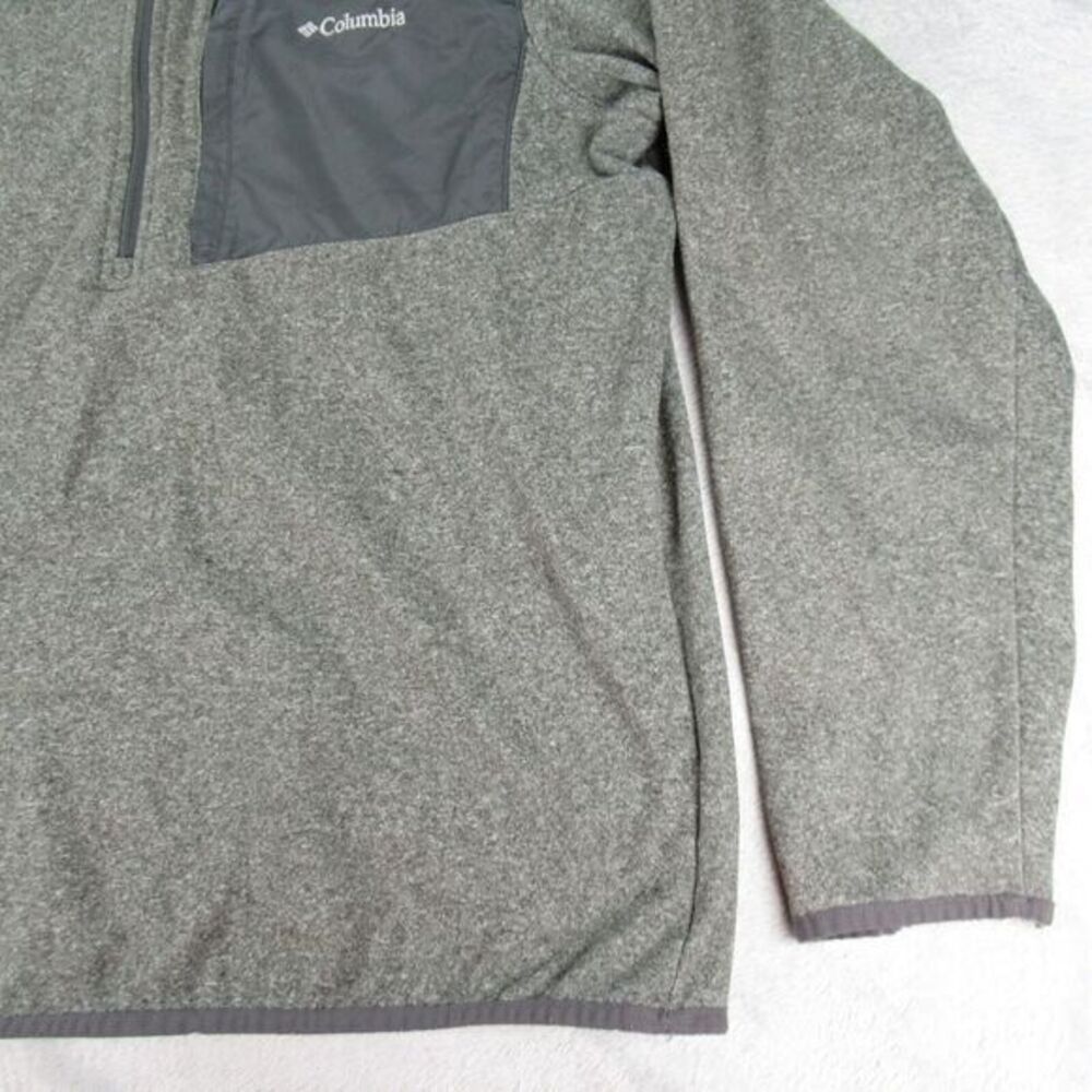 Columbia Sweater Mens Large Gray Zip Pocket 1/2 Zip Fleece Pullover Outdoor Golf - Picture 6 of 12